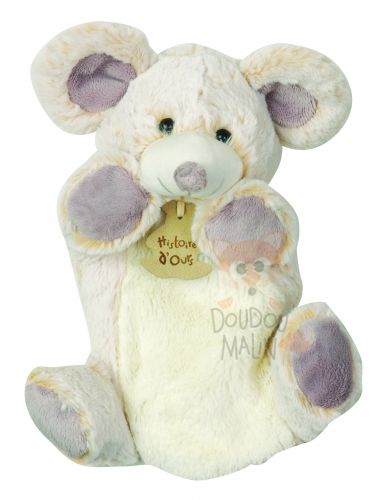  marionnette zanimoos souris beige blanc 